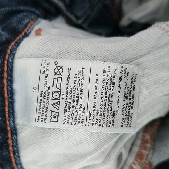 Old Navy Super Skinny High Rise Dark Blue Distressed Ankle Jeans Womens 10 - Picture 5 of 5